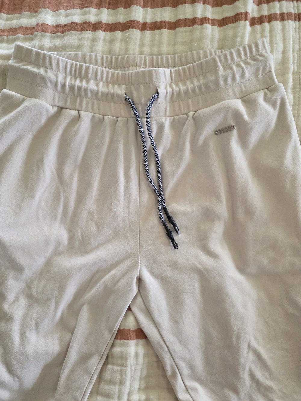 ECHT Light Cream Athletic Joggers with Contrast Drawstring